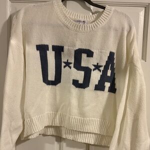 Grayson Threads White Sweater with USA Design